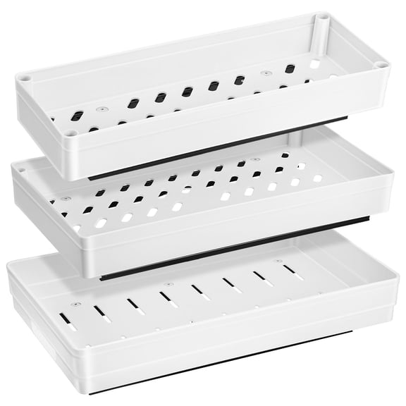 Raindrops 3-Piece Kitchen Pull-Out Organizer Racks for Pantry, Countertop, Cabinet Storage, Spice Rack Shelves, Space-Saving Solution