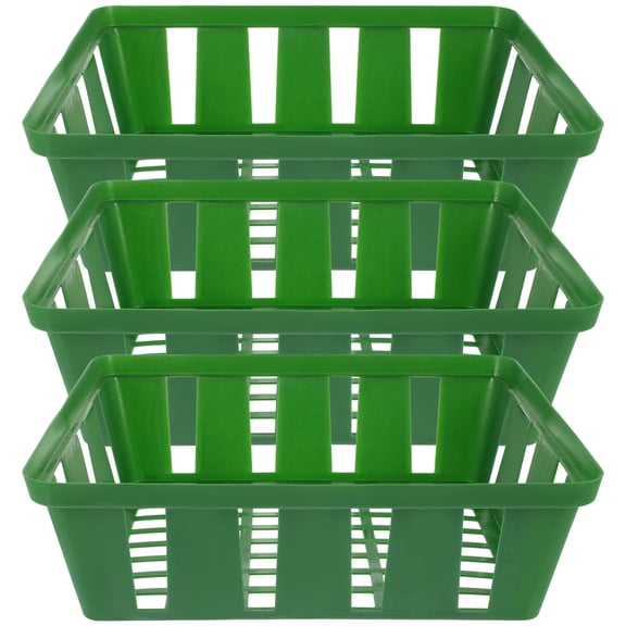 Raindrops 3-Piece Green Nursery Plant Baskets Set, PP Material for Efficient Home Gardening and Plant Storage