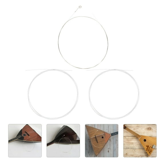 Raindrops  3 Pcs Nylon Strings Balalaika Wire Instrument Accessories White