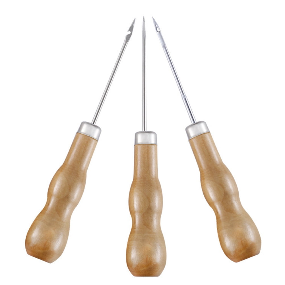 Useful Leather Cloth Stitching Overstitch Awl Tools Pin Sewing Punching Hole Mak