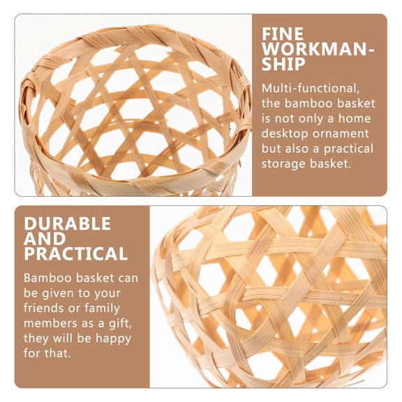 Raindrops Set of 3 Round Wicker Baskets, Lightweight Woven Storage Bins, Compact and Organizer