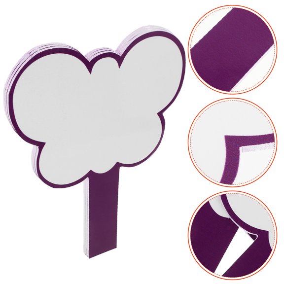 Raindrops Purple PVC Handheld Scoreboards for DIY Use Single Side Blank Writing Boards 3 Pieces