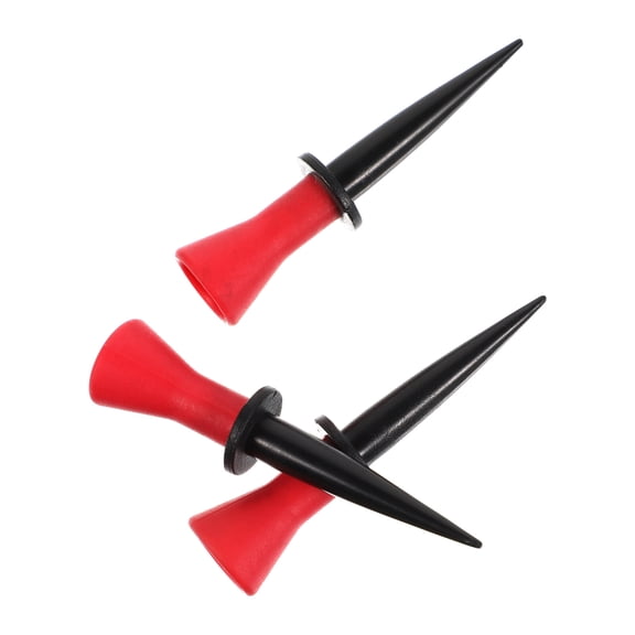 Raindrops Elastic Golf Tees with Holder Rack, Rubber Plastic Material, Outdoor Golf Accessories, Red, Set of 3