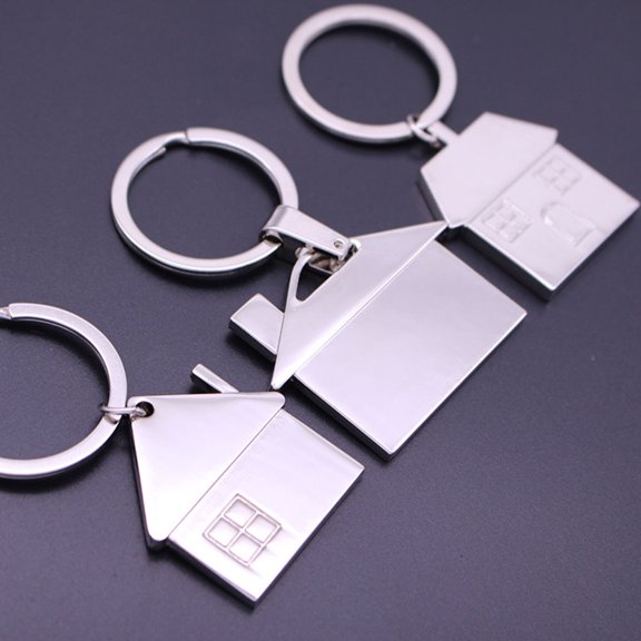 Raindrops 3 Pcs Stylish Key Ring Small Gift Keychains House Shaped Cute Father