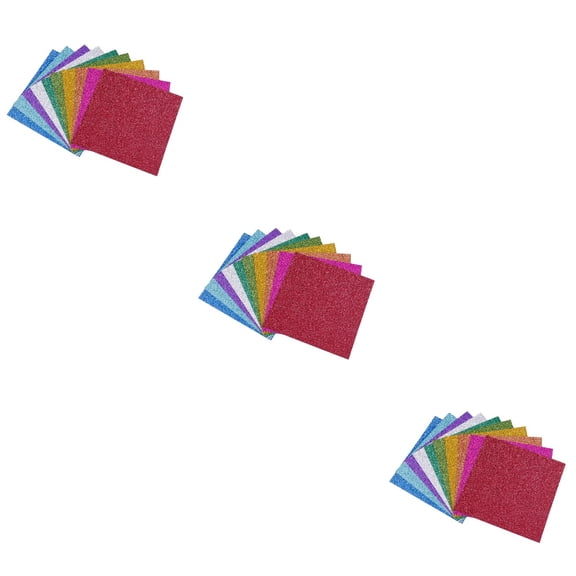 SHOWERORO Glitter Paper Assorted Color Art Supplies Craft Projects 300Pcs 3.9In Square