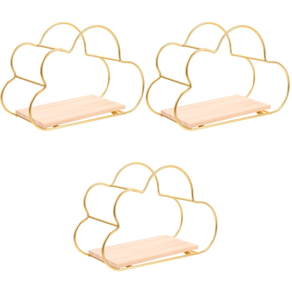 FOMIYES Set of 3 Nordic Style Golden Floating Shelves, and Stylish Wall Mounted Storage, Fine Craftsmanship