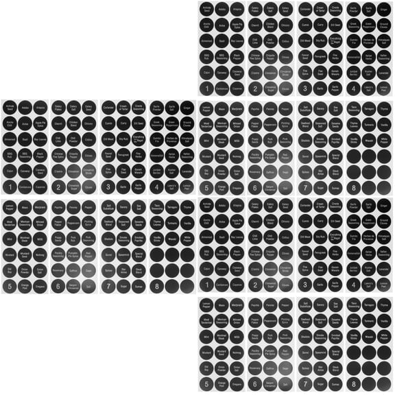 Raindrops  3 Pieces Spice Labels Sticker Classification Bottle Stickers Removable Easy Peel off Black