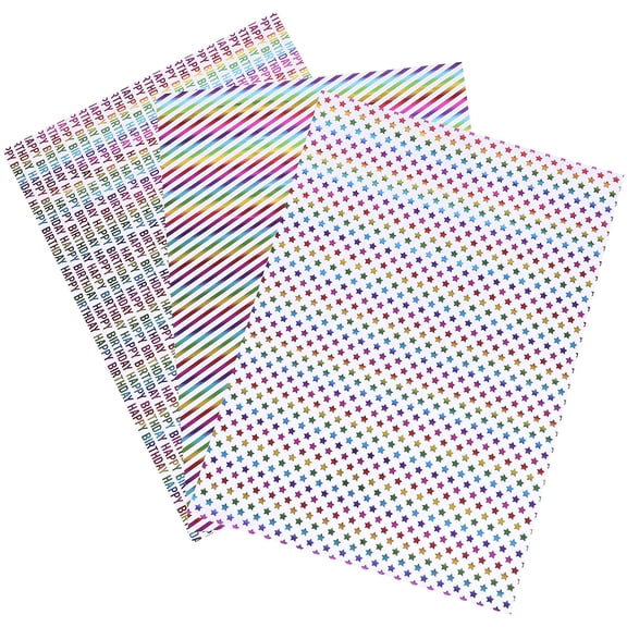 Raindrops 3 Rolls Plain Wrap Gift Wrapping Paper Protection Handicraft