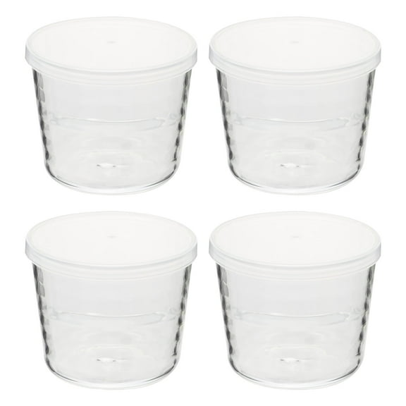 Raindrops 3 Sets 4Pcs 200ml Glass Milk Cups Large Mouth Pudding Juice Cups (Transparent)