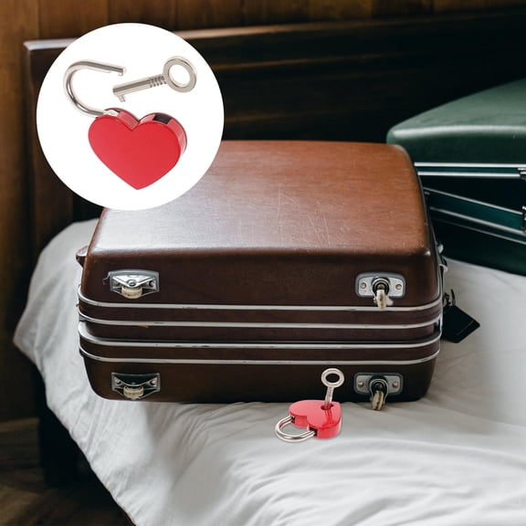 Raindrops 3 Sets Heart Shaped Small Padlock Keyed Mini Love Locks for Decoration Red Zinc Alloy