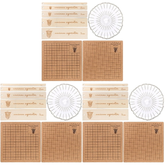 Raindrops 3 Sets Macrame Board Craft Board Macrame Supplies For Braiding Knotting with Pins and Rulers