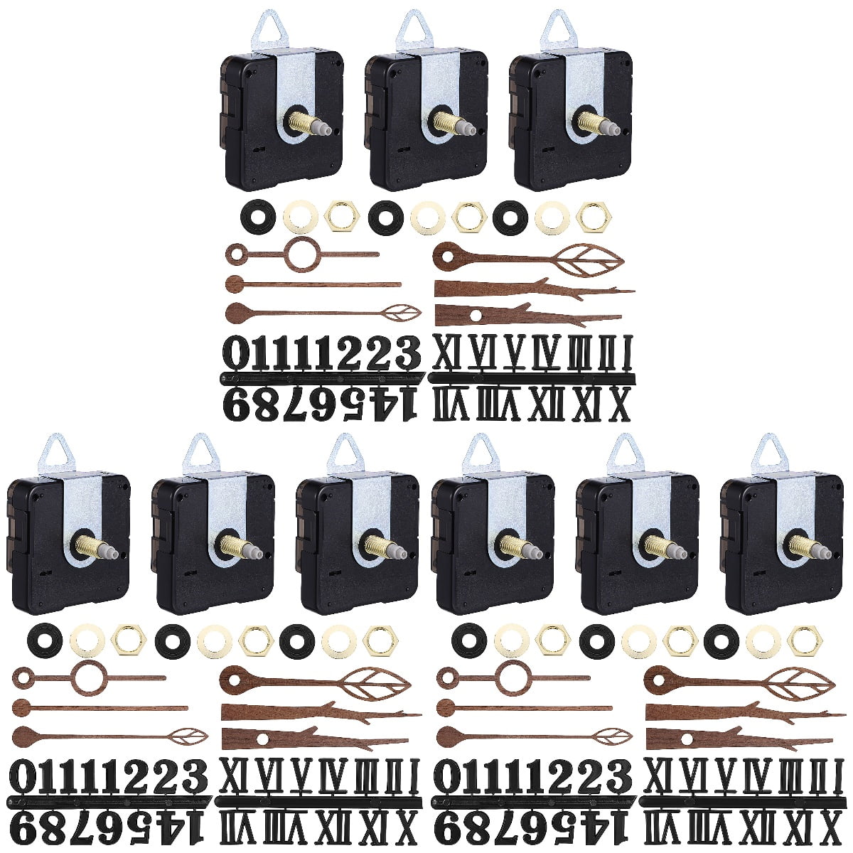 SHOWERORO Quartz Clock Movement Kit with Hands and Motor ABS Assorted Color 3Sets