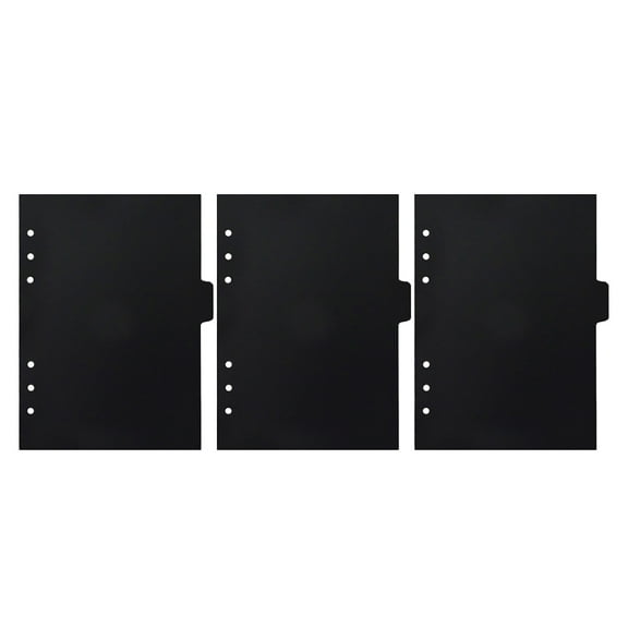Raindrops Refillable Planner Binder Dividers for Notebook with Six Holes Black PP Material A5 Size
