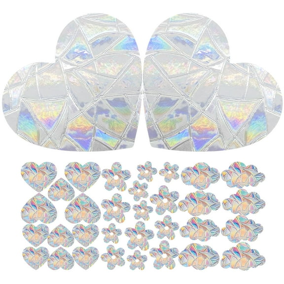 Raindrops 3 Sheets Static Stickers for Decoration Protect Birds Effectively Assorted Color PVC No Adhesive
