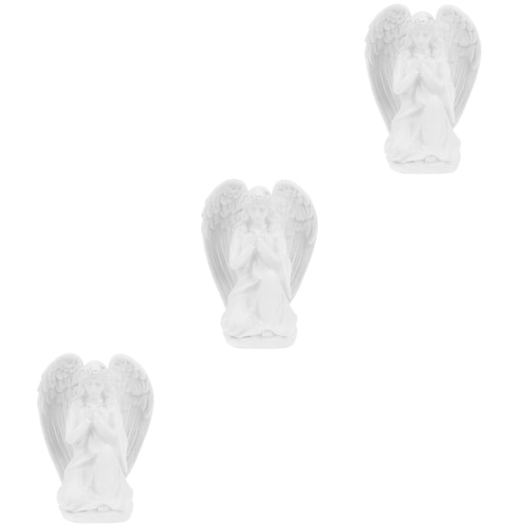 Raindrops 3-Piece Angel Statue Set - Elegant Holy Craft Home Decor Ornaments for Indoor Display