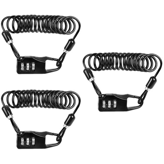 Raindrops 3 pcs Bike Code Combination Lock 3-Digital Password Security Cable Lock for Bike