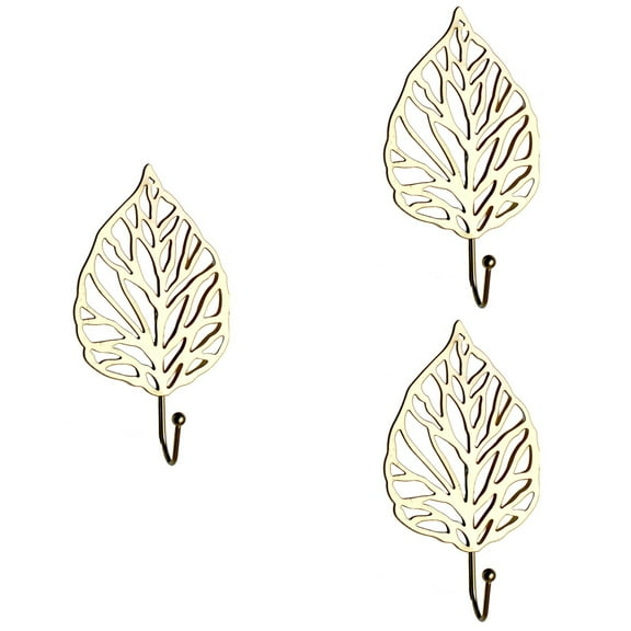 Raindrops 3 pcs  Nordic Style Hook Leaf Hanger Iron Wall Hanging Hook Wall-mounted Hanger