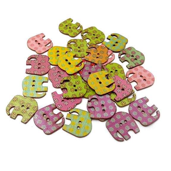 SEWACC Decorative Buttons for Craft Projects Circular Wood 30Pcs