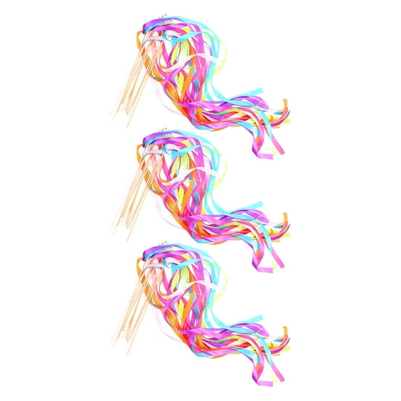 Raindrops 30 Pcs Elegant Streamer Ribbon Sticks Party Decoration Wands for Kids Birthday and Events
