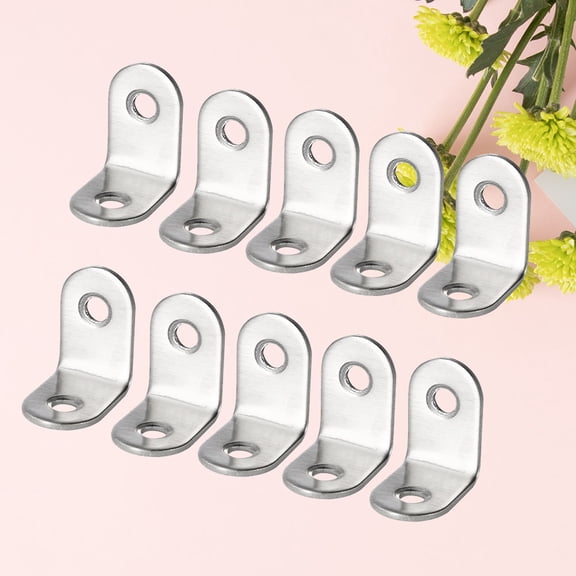 Raindrops 30Pcs Silver L Type Bracket Stainless Steel Corner Brace for Bookshelf Support