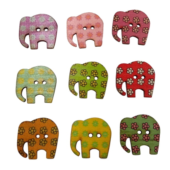 Raindrops 30 Pcs Decorative Buttons Elephant Embellishments