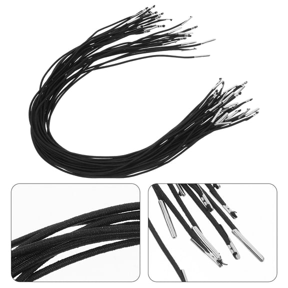 Raindrops 30 Pcs Elastic Bands For Crafts Black Fabric Covered Elastic String