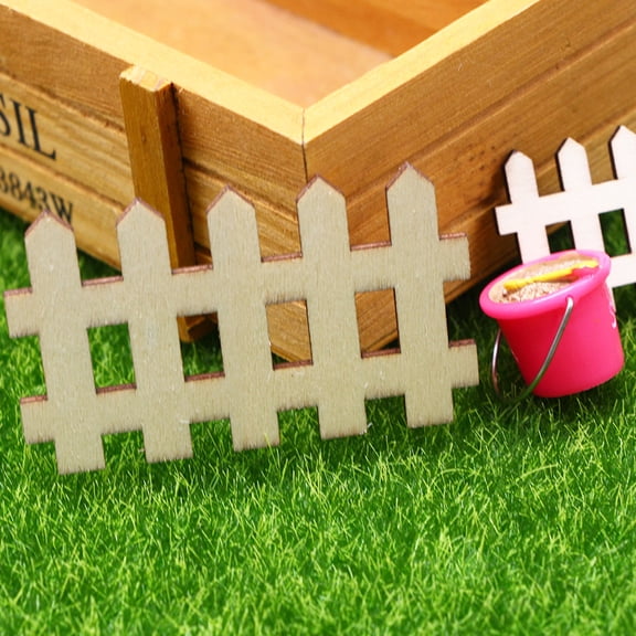 Raindrops  30 Pcs Micro Landscape Fence Wooden Ornaments Garden Decoration Miniature