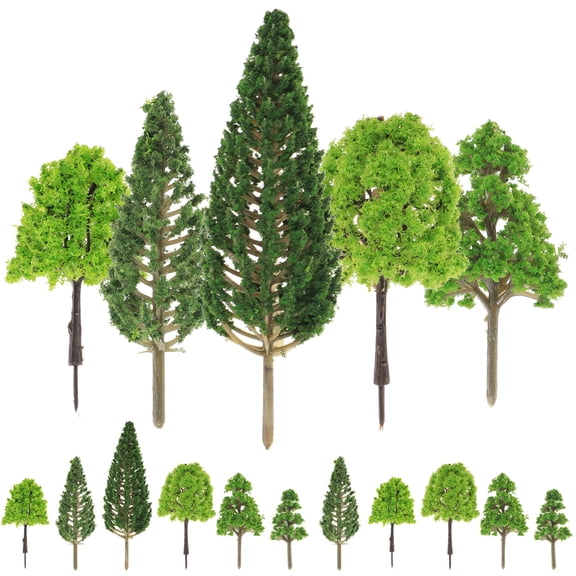 NIAIZEK Green Scenery Tree 30Pcs Plastic Model for Sand Table and DIY Use