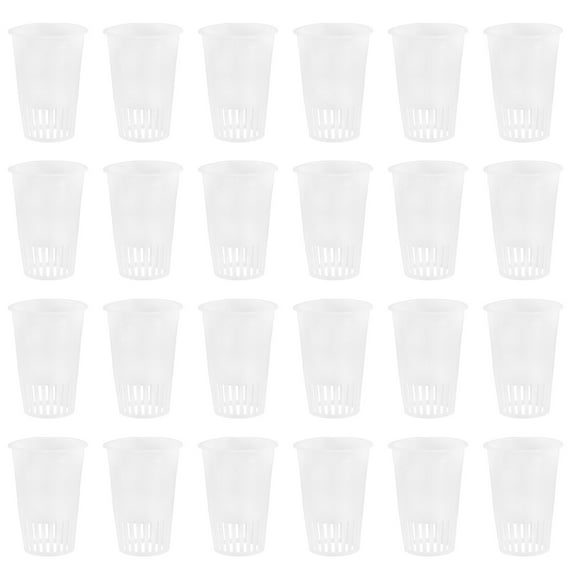 Raindrops  30 Pcs Planting Basket Rooter Mesh Net for Hydroponic White