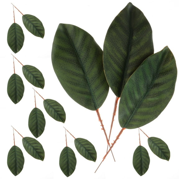 Raindrops  30 Pcs Plants Decor Fake Flowers Artificial Magnolia Leaves Decorative Leaf