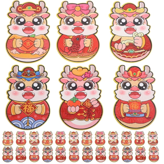 DEMACRIO Lunar New Year Envelopes Red Paper 30Pcs 5.51X3.74X0.04In