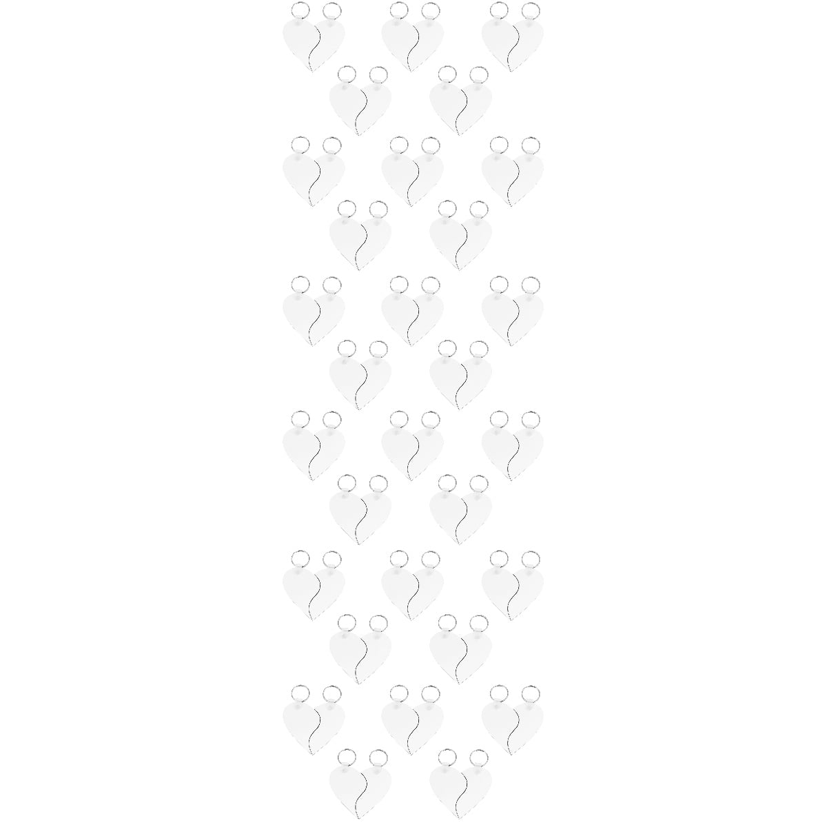 Raindrops 30 pcs  Stylish Heart-shaped Key Chains DIY Blank Key Rings Hanging Ornaments