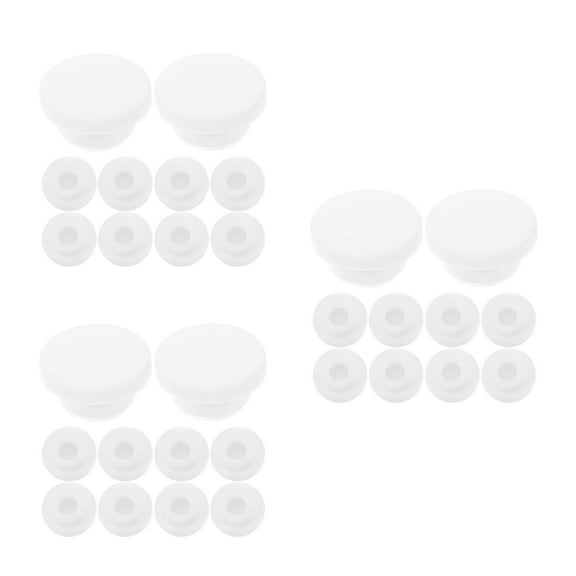 Raindrops 30-Pack White Plastic Overflow Drain Caps for Bathroom Sink and Bathtub, Round Covers for Overflow Holes