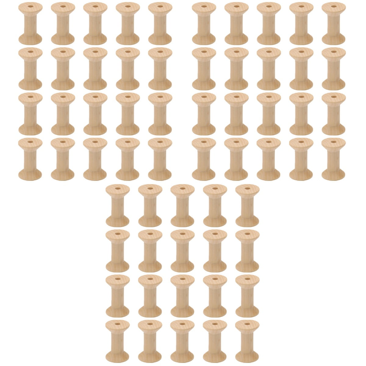 Raindrops 300 PCS Unfinished Wooden Thread Spools Weaving Bobbins Empty ...