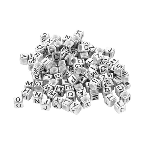 Raindrops 300 Pcs Large Letter Beads Letters DIY Square Smooth Surface