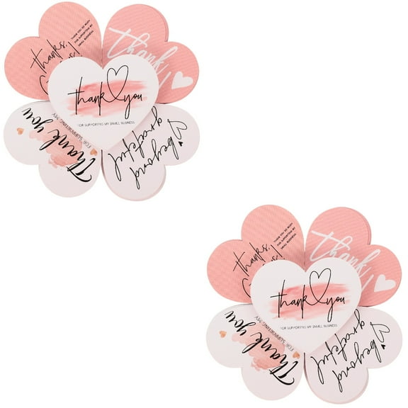 Raindrops 300 pcs  Heart Shaped Gift Thank You Cards Small Business Packaging Thank You Cards