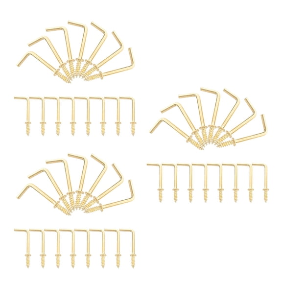Raindrops OUNONA 300 pcs Heavy Duty L Shaped Screw Hook Right Angle Fastener for Kitchen Bathroom and Bedroom Hanging