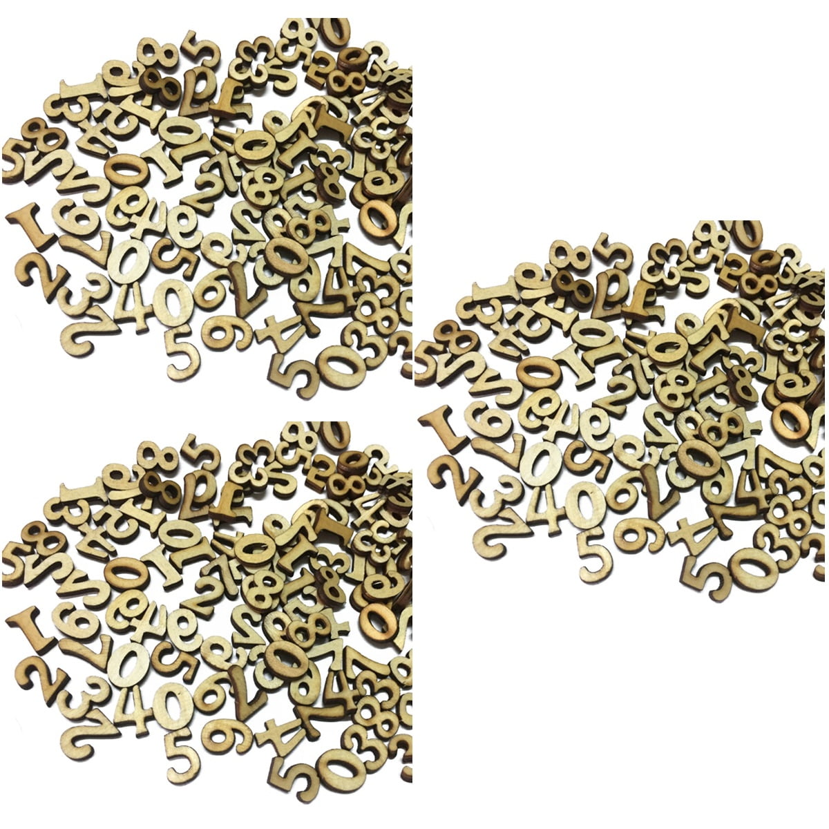 Raindrops 300 pcs Numbers Wooden Pieces DIY Cutouts Embellishments Wood ...