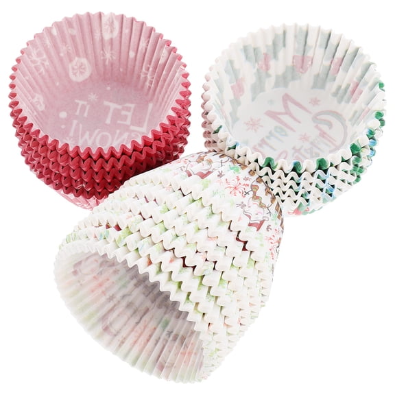 FOMIYES Christmas Cupcake Liners Paper, 400 Count Assorted Colors for Holiday Baking and Festive