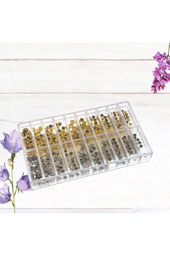 FOMIYES 300Pcs Water Resistant Dome and Flat Watch Crowns with Watch Tubes Assorted Colors for Quartz Watches