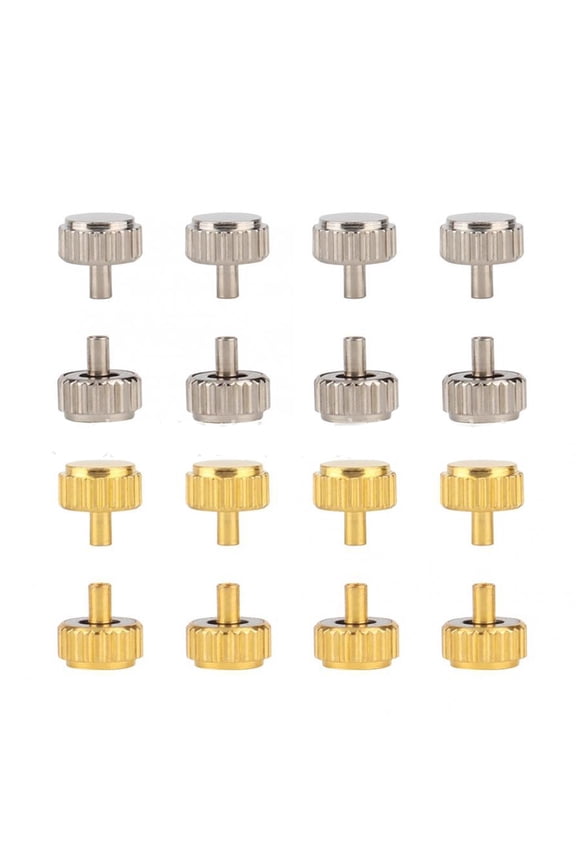 300pcs Waterproof Watch Crown Parts Replacement Assorted Dome Flat Watch Accessories Watch Tube Watch Stems Repair Tool Kit for Watchmaker