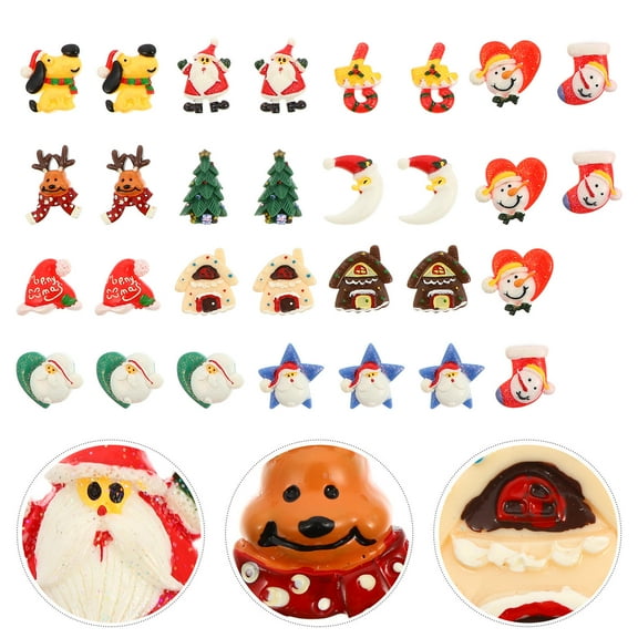 Raindrops 30Pcs Resin Christmas Charm Pendants Assorted Colors for Scrapbook and Phone Case