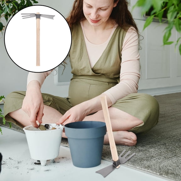 Raindrops Garden Gadgets Iron Garden Hoe Hand Tool for Weeding and Cultivating 1 Piece