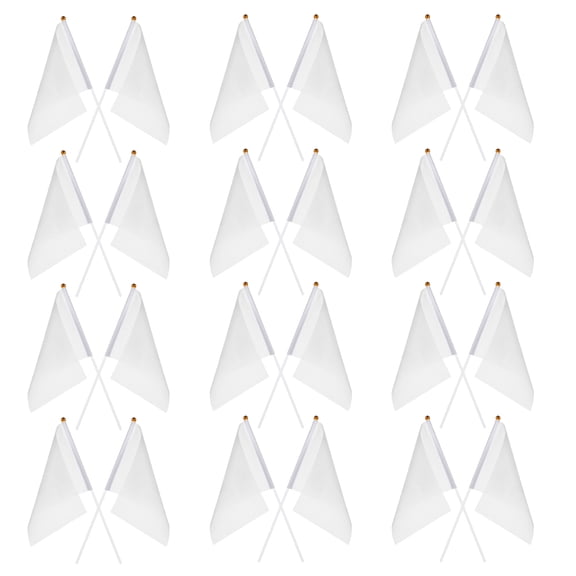 FOMIYES 30Pcs Polyester Blank Handheld White Flags for Referee Signaling in Sports and Celebration Events
