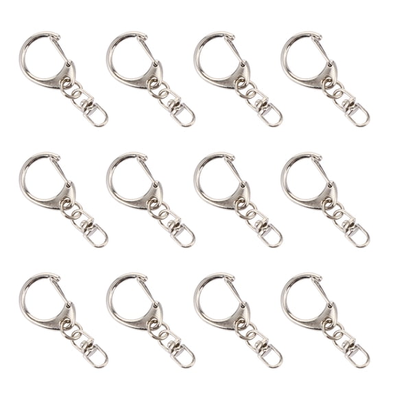 FOMIYES 30Pcs Metal Keychains Zinc Alloy Heavy Duty Key Holder with Easy Quick Button Design