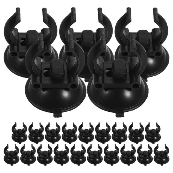 Raindrops Aquarium Suction Cup Holders ABS Black for Fish Tank Water Pipes 30Pcs