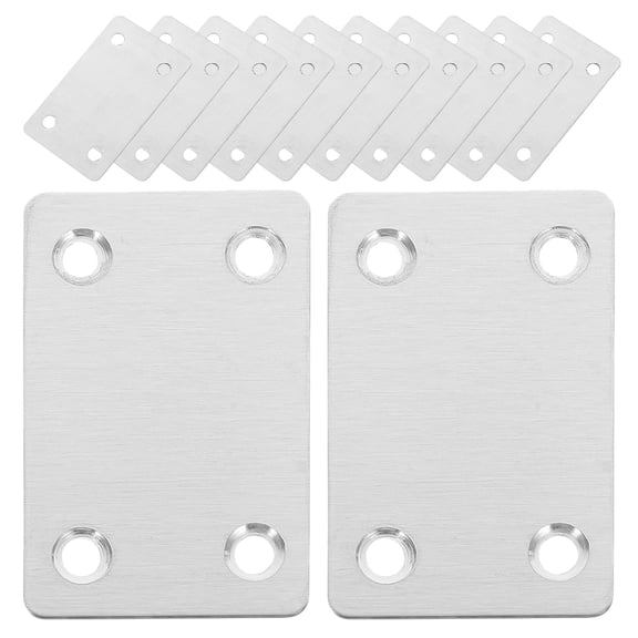 FOMIYES 30Pcs Plated Silver Metal Plates for Furniture Mending Flat Brackets Sturdy and Reliable