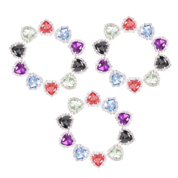 Raindrops 30Pcs Assorted Color Heart Rhinestone Buttons for Shoes and Handbag Embellishments