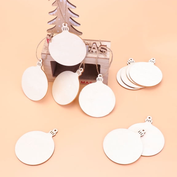 Raindrops 30Pcs Hanging Pendant Ornaments for Christmas Tree White Wooden Various Shapes for Home Decoration