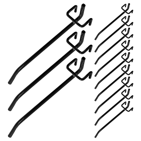 Raindrops 30Pcs Quick Install Black Metal Pegboard Hooks for Tool and Item Hanging